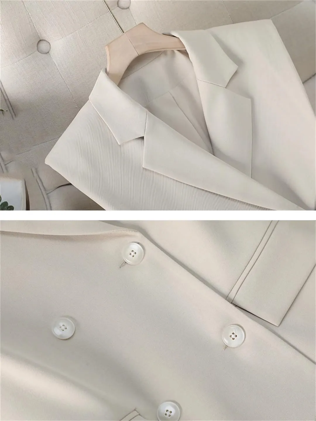 Women 2 Piece Blazer Outfits Sleeveless Blazer Vest Trouser Two Pieces Set Office Work Wear