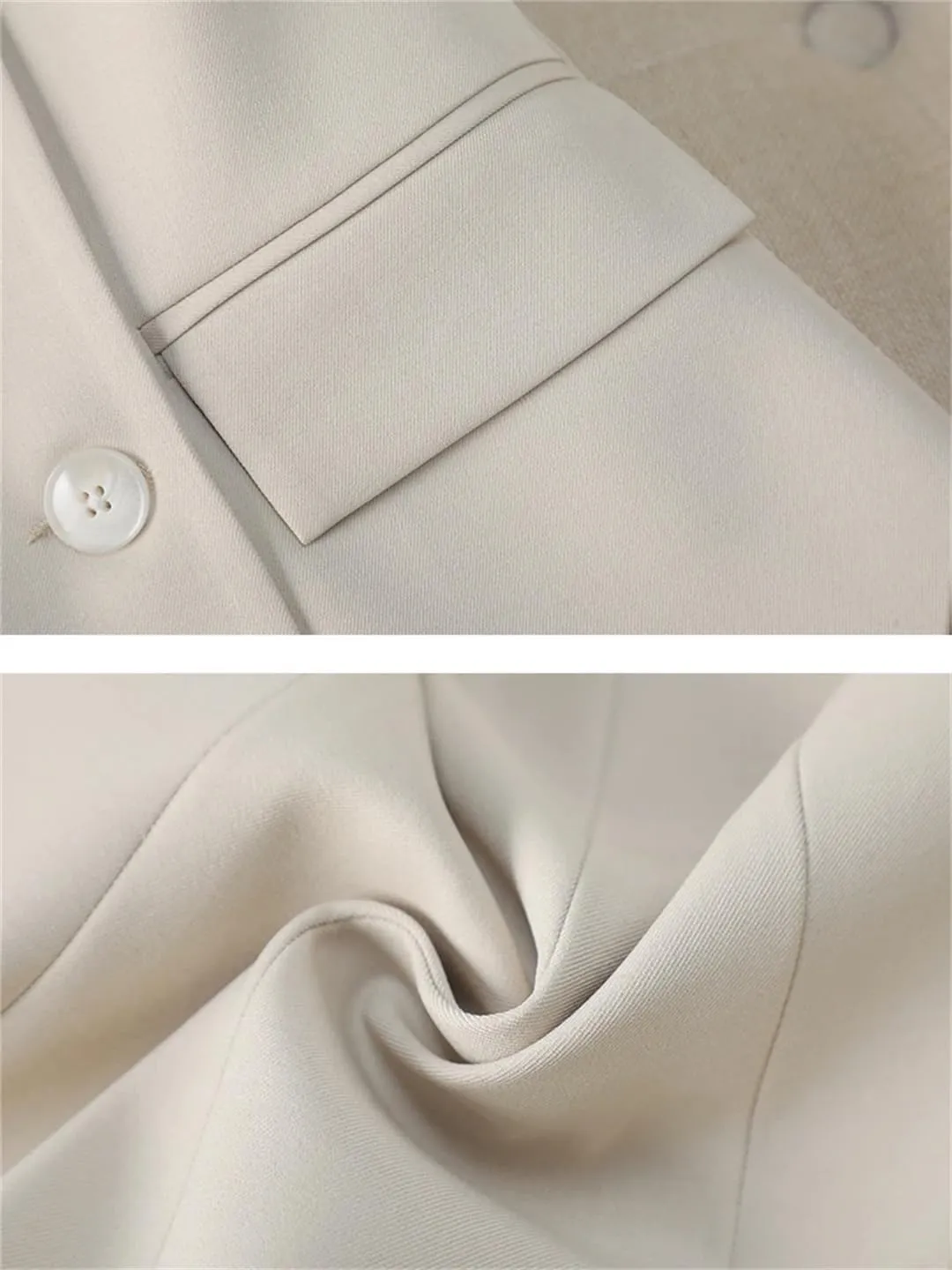 Women 2 Piece Blazer Outfits Sleeveless Blazer Vest Trouser Two Pieces Set Office Work Wear