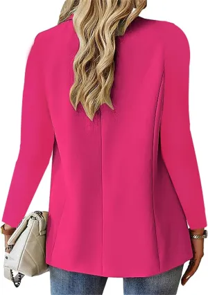 Women Blazers for Work Casual 2025 Open Front Blazers Notch Collar Bussiness Office Suit Long Sleeve Lapel Jackets
