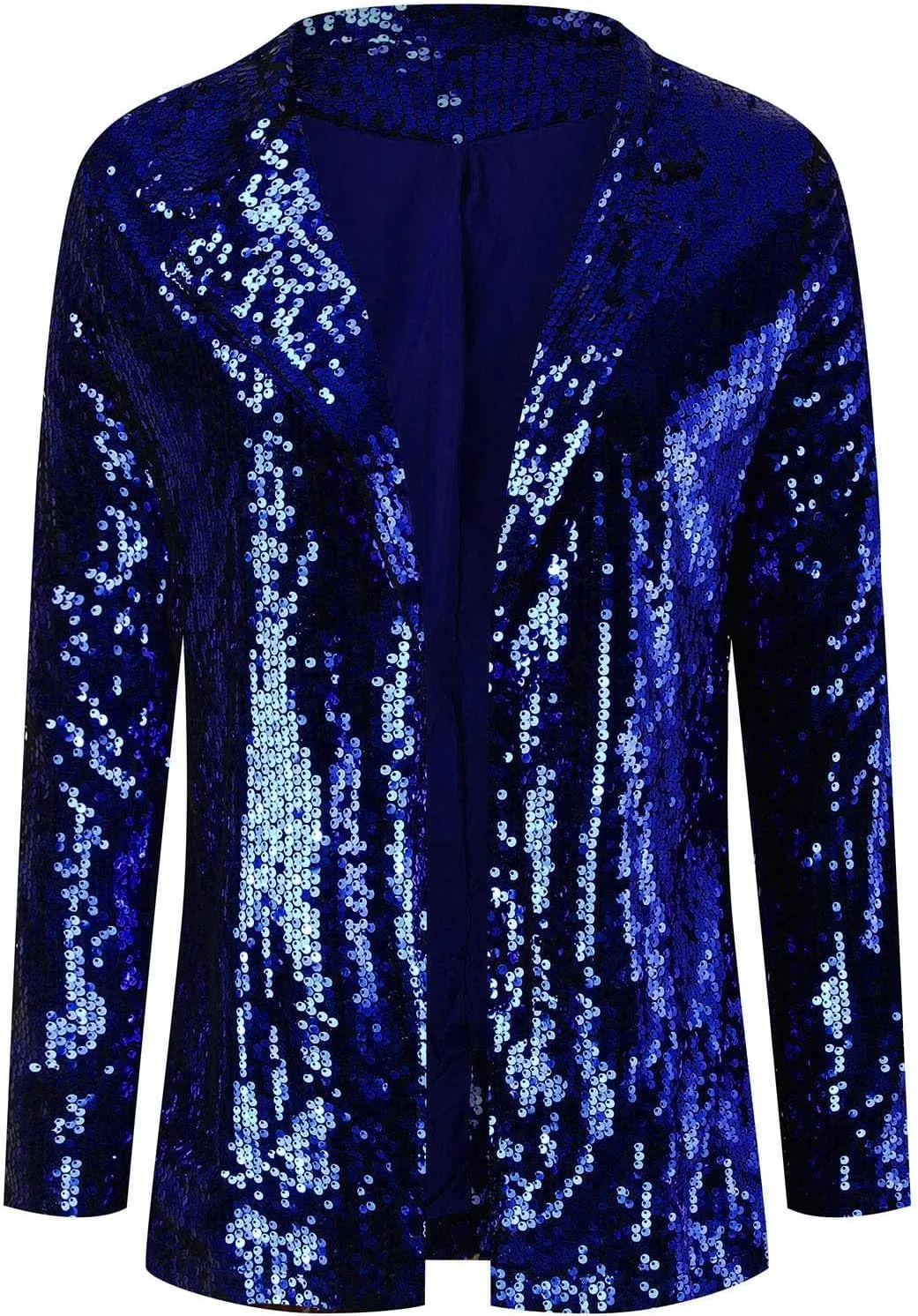 Women's Sequin Blazer Jacket Lightweight Casual Long Sleeves Cardigan Coat Evening Glitter Sparkle Sequins Shiny Outfit