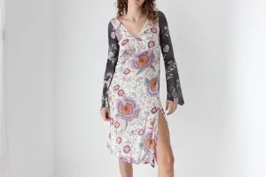 Y2K Hugo Boss Asymmetric Floral Silk Carrie Dress
