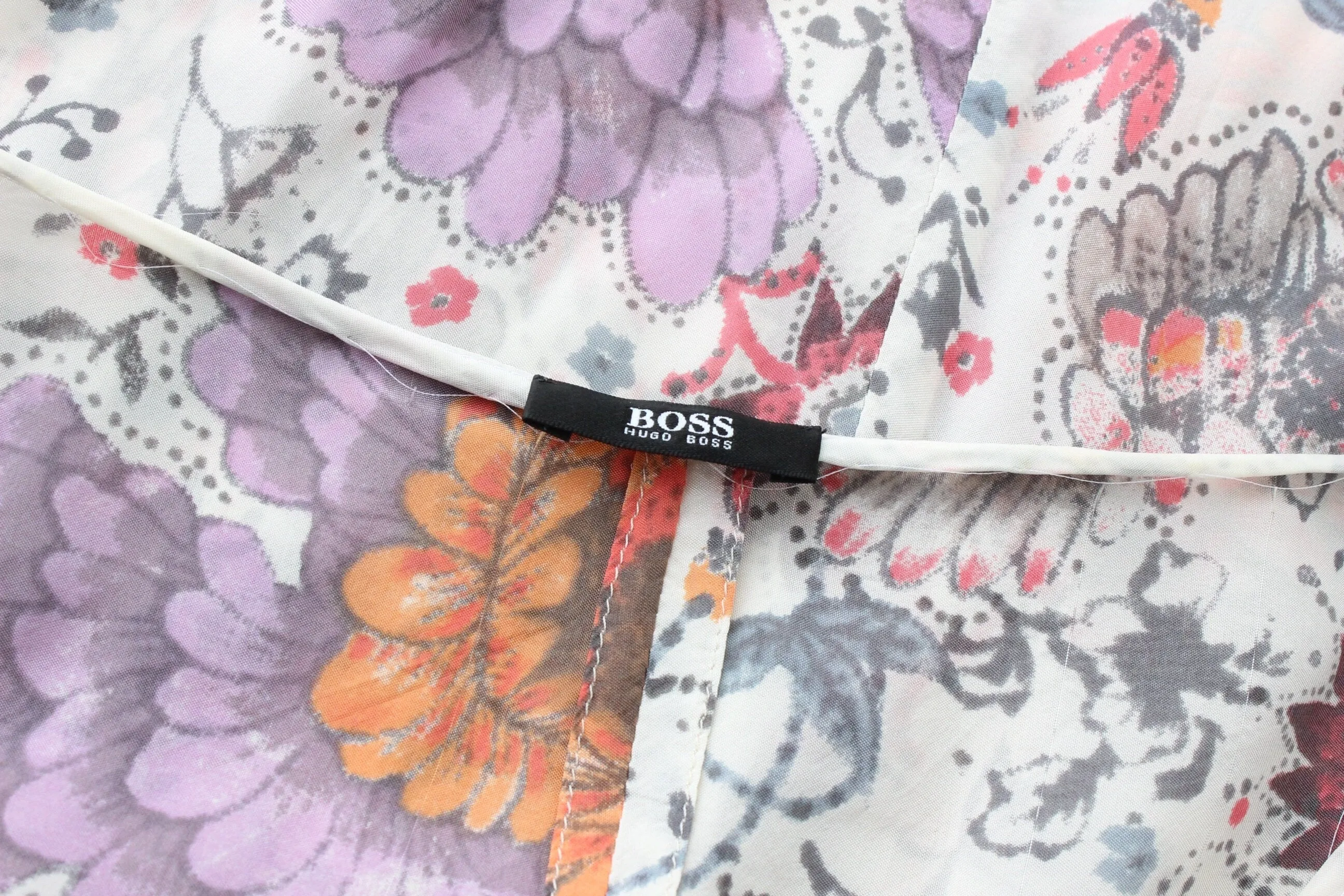 Y2K Hugo Boss Asymmetric Floral Silk Carrie Dress