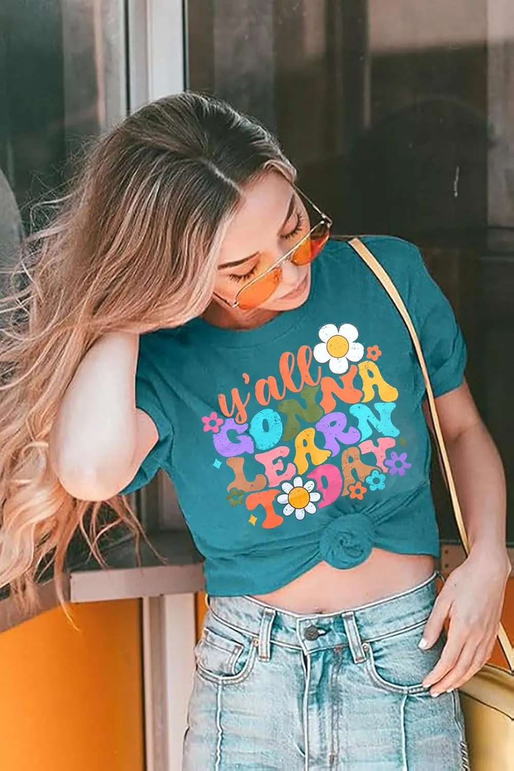 Y'all Gonna Learn Today Shirt:Women Funny Teacher T-Shirt Kindergarten Preschool Teacher Appreciation School Tee Top