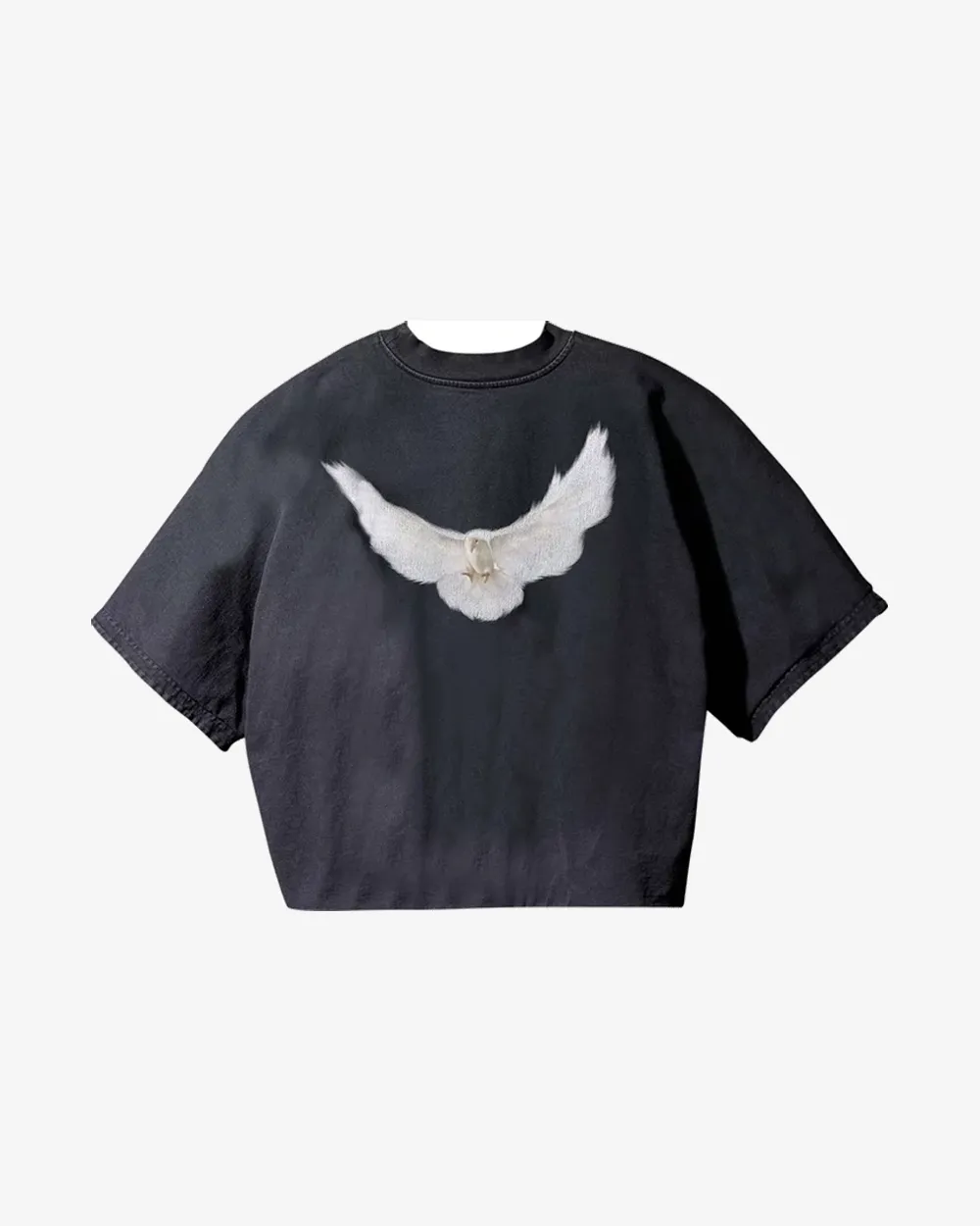 YEEZY GAP ENGINEERED BY BALENCIAGA DOVE 3/4 SLEEVE WASHED BLACK NO SEAM TEE