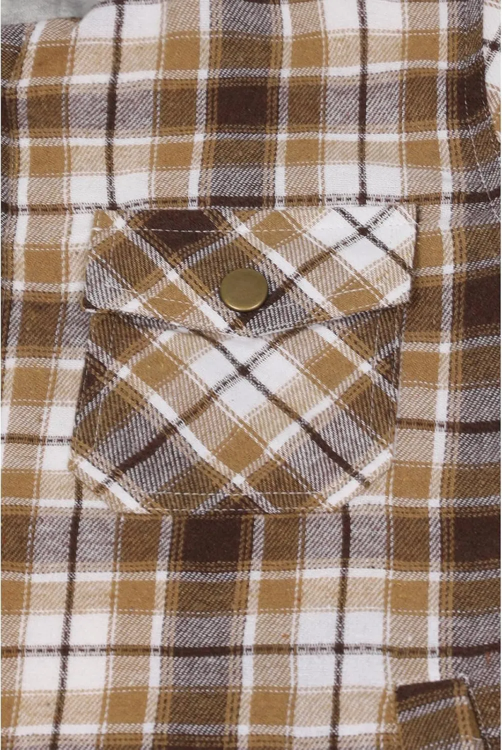 ZENTHACE Kids Boys Girls Sherpa Lined Flannel Shacket Jacket,Hooded Plaid Snap Shirt,Fall Winter Playwear